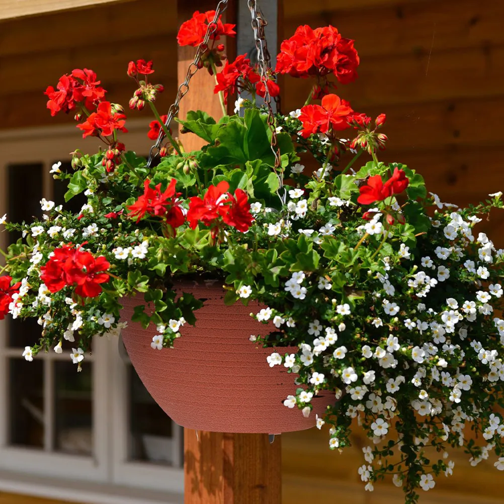Self Watering Hanging Flower Pot Premium Plastic Hanging Planter Basket for Home Office Dormitory Restaurant Garden Decorative