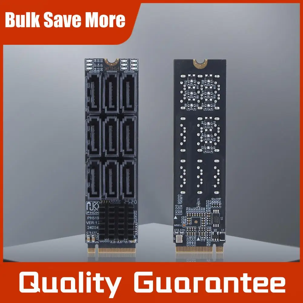 

Адаптер M.2 M KEY NVMe на 9 портов SATA 3.0, 6 Гбит/с, конвертер M.2 NVMe в SATA 3.0, PCIe 3.0 X2, для настольных ПК, увеличение емкости жесткого диска