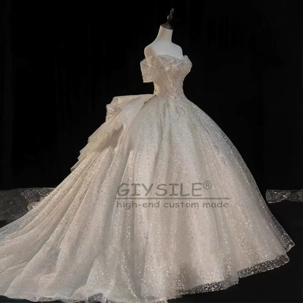 GIYSILE Customized Off Shoulder Bride's Main Wedding Dresses French High-end Princess Dress Ball Gowns Vestidos De Novia Boda