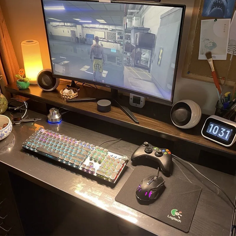 

Подходит для индивидуальной подставки для компьютерного монитора из цельного дерева, настольного экрана цвета черного ореха, поднятое основание, расширенная ш.