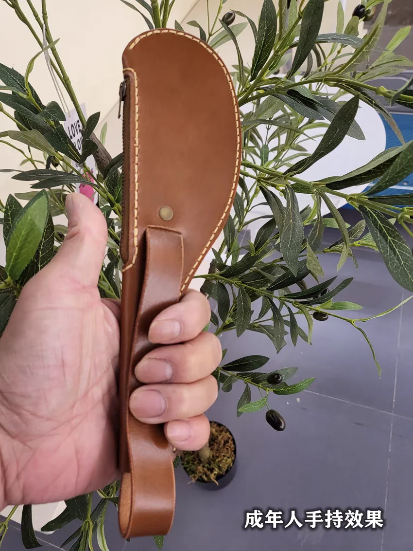 Outdoor Portable EDC Multi-functional Leather Wallet Bean Clip Leather Racket Money Clip Self-defense Tool