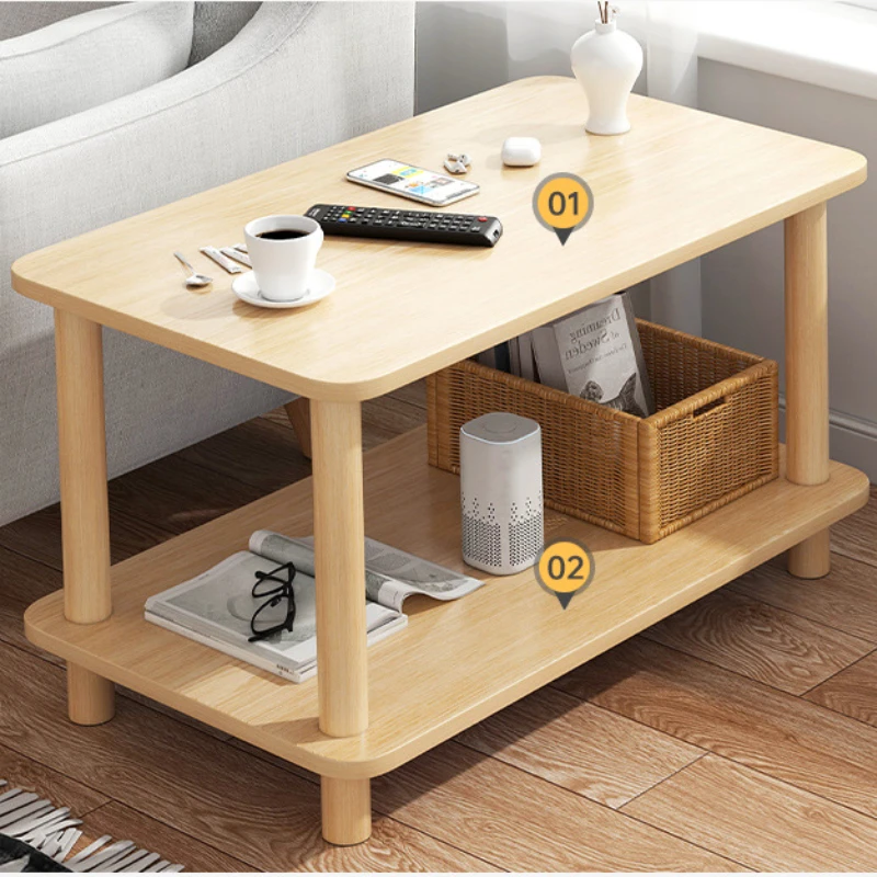 60x30x53cm Home Living Room Modern Double-layer Small Coffee Table Apartment Sofa Side Cabinet Bedside Table кофейный столик