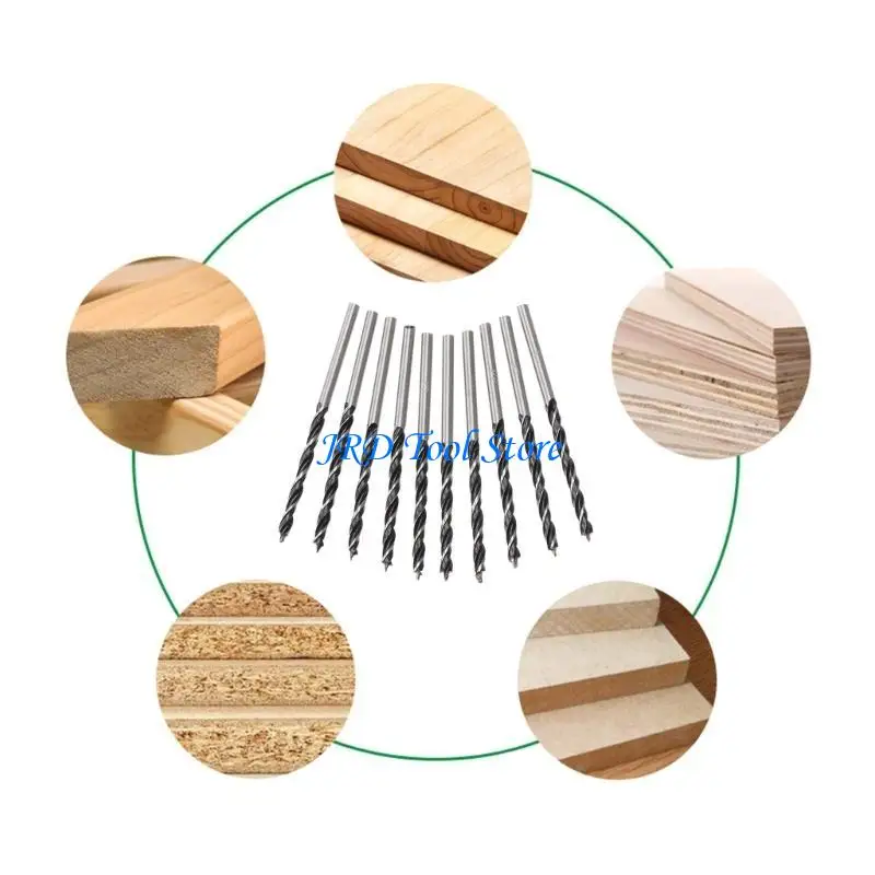 

A2UD 10 шт., спиральное сверло из высокоуглеродистой стали, деревянная доска, спиральное сверло, ручной инструмент