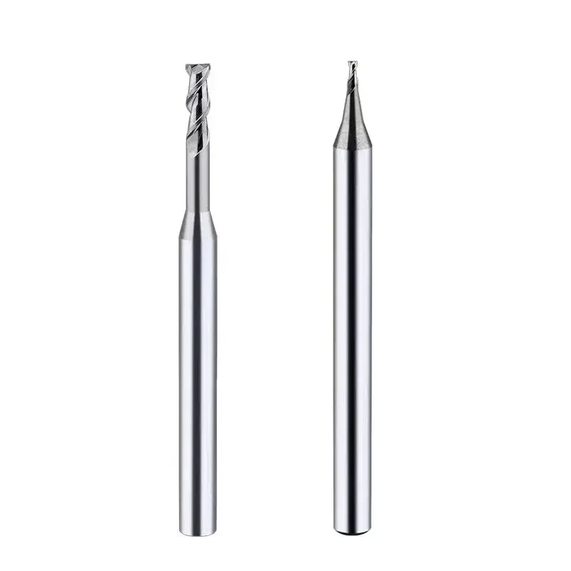 Pemotong Pengolahan Tulang Rusuk Pabrik Akhir Karbida Mikro CNC Leher Panjang Dalam Diameter Kecil 0.2 0.3 0.4 0.5 0.6 0.7 0.8 0.9Mm Pabrik Mini