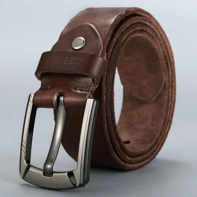 Ceinture, cuir véritable pour hommes, cuir de vache véritable, ceinture pour hommes artisanale, boucle à aiguille rétro pour jeunes, ceinture en jean à couche supérieure