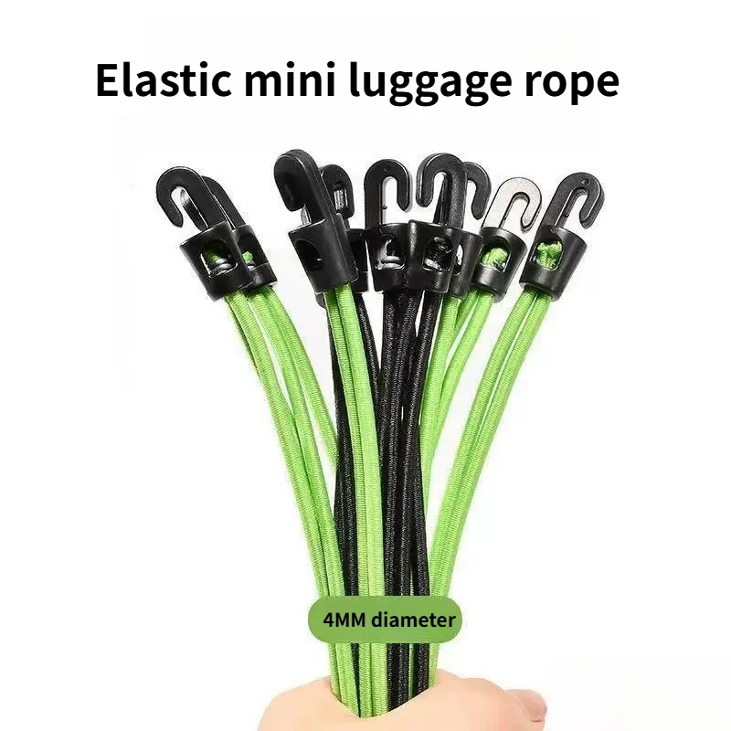 1PCS Luggage rope tied with latex 4MM strap motorcycle flat rope electric car elastic goods with hook elasticity.