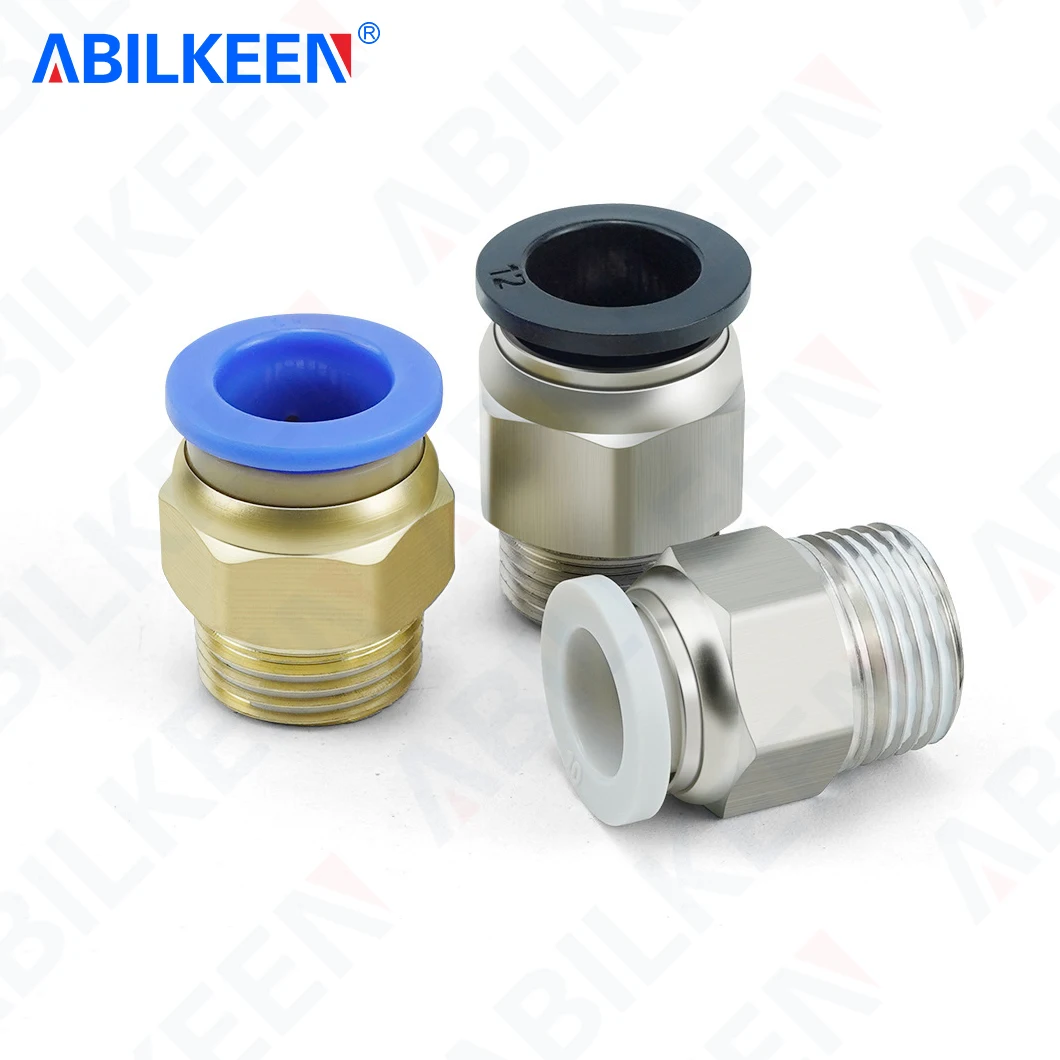 20PCS/LOT PNEUMATIC Male Straight Tube M5/PT1/8/PT1/4 PC Pneumatic Fittings PC4 PC6 4/6MM Push to Connect Pneumatic Fittings