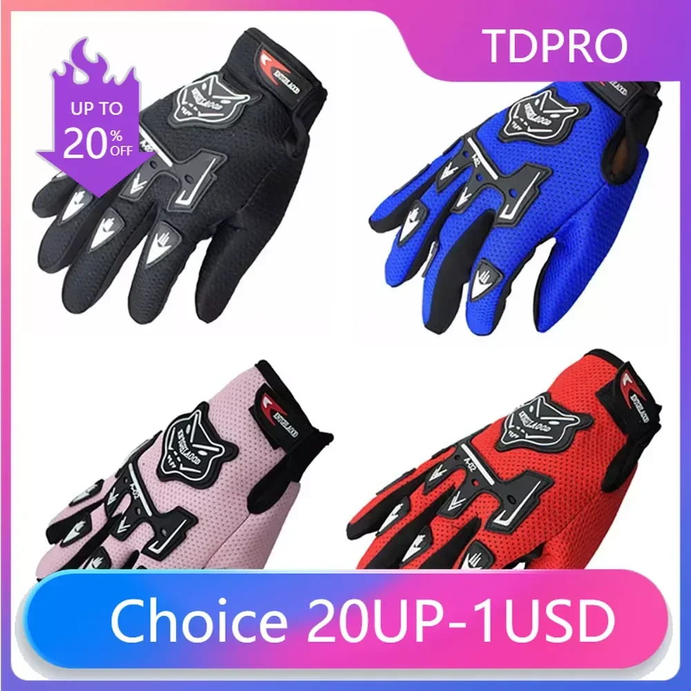 Children Full Finger Motorcycle Gloves Kids Boys Summer Winter Moto Motocross Leather Luvas Motorbike Guantes Child Racing Glove