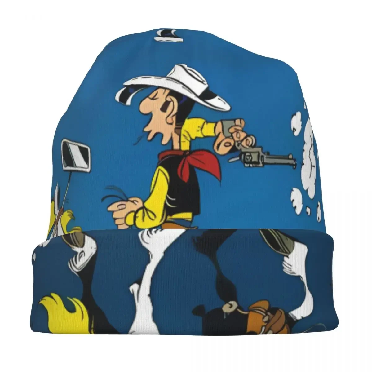 Skullies Beanies Caps LUCKY Cowboy Thin Hat Autumn Spring Bonnet Hats Men Women's Hip Hop Ski Cap image 4
