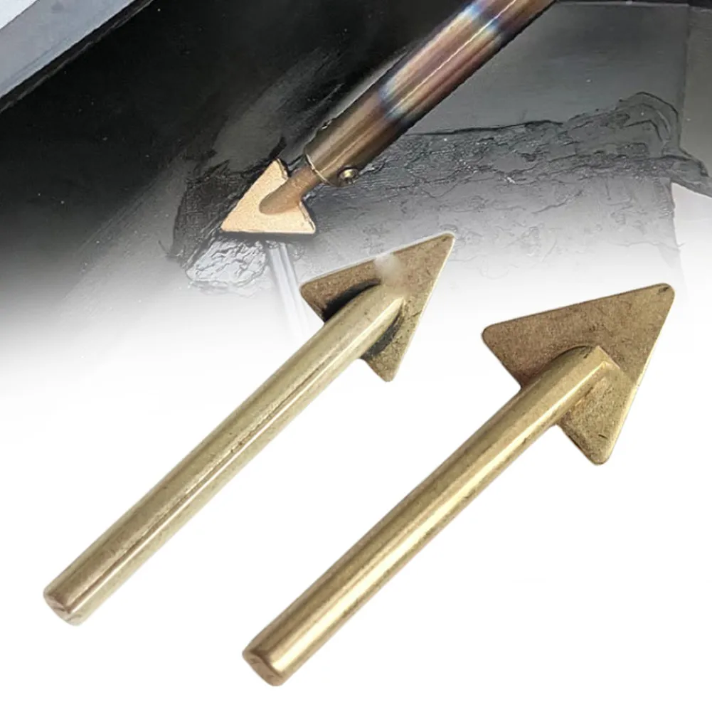 Cabezal de alisado de cobre Triangular para reparación de plástico, cabezal de pistola para soldar de cuero para Kit de soldadura de plástico de 60 vatios, 16mm/20mm, 2 uds.