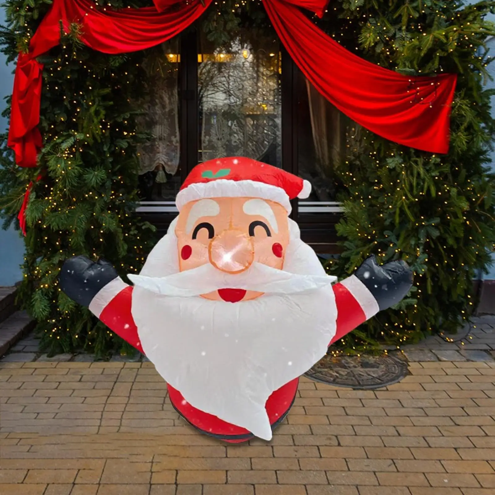 سانتا المطاطية لعيد الميلاد، دعامة مضاءة، لطيفة، زينة تفجير عيد الميلاد، ديكور عيد الميلاد للمداخل والحفلات الاحتفالية