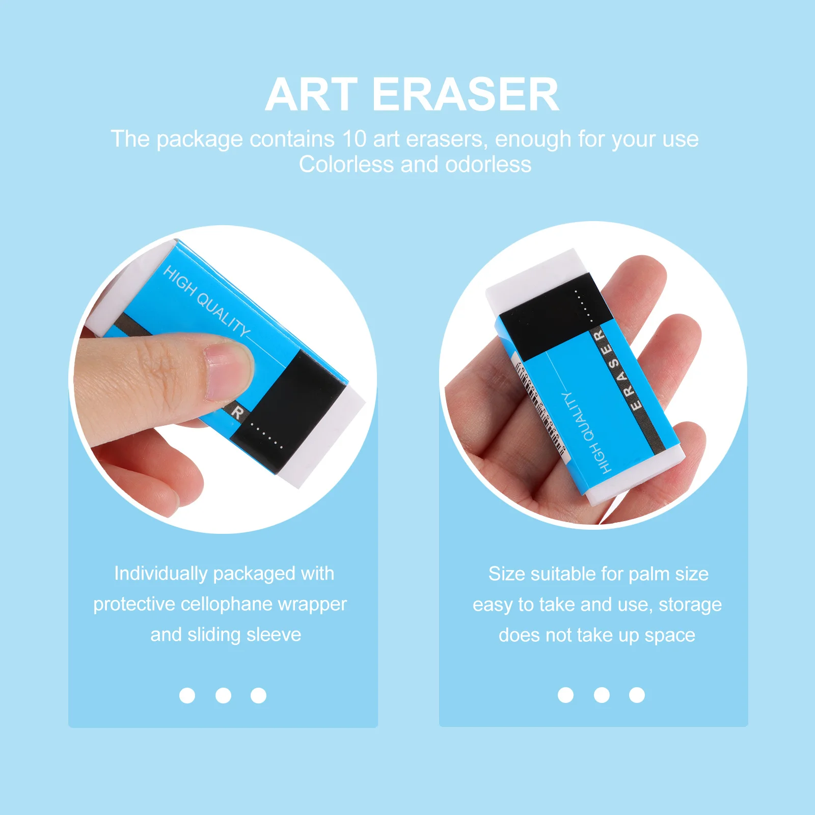 10 قطعة ممحاة رسم صغيرة خفيفة الوزن محمولة محايات قلم رصاص للطلاب الفنانين مكتب المدرسة استخدام رسم القرطاسية الفنية #2