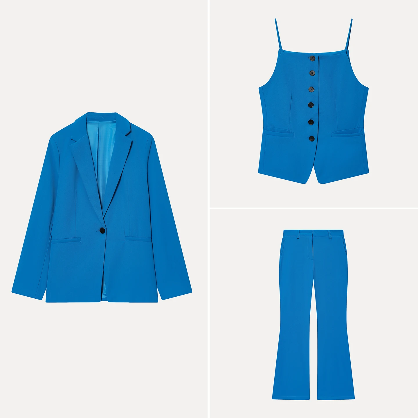 

Модный женский костюм: жакет, жилет, повседневные брюки, приталенный крой, отложной воротник, комплект из трех предметов, осенняя новинка