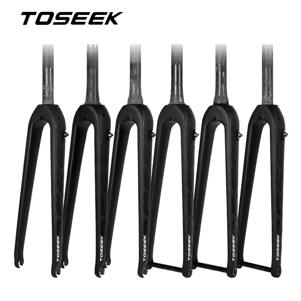 

TOSEEK T800 Carbon Fiber Fork Road Bicycle Fork Road Bike Fork 700C*32mm Thru Axle 12*100mm or Quick Release 9*100mm Disc Brake