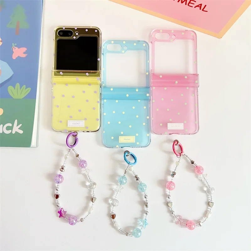 

Blue Pink Yellow Dots Phone Case for Samsung Galaxy Z Flip 7 6 5 4 Protective Back Cover for ZFlip5 ZFlip6 ZFlip7 Case Shell