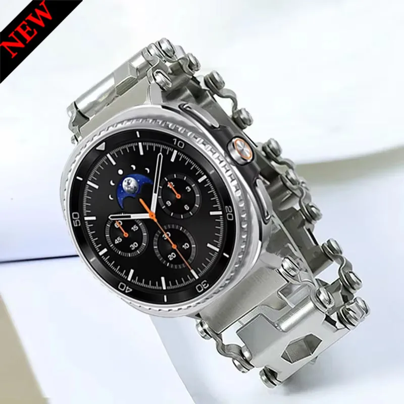 Sport Multifunktionales Metallarmband für Samsung Galaxy Watch Ultra 47mm Outdoor Langlebiges Band Galaxy Watch 8 40mm 44mm/Classic 46mm