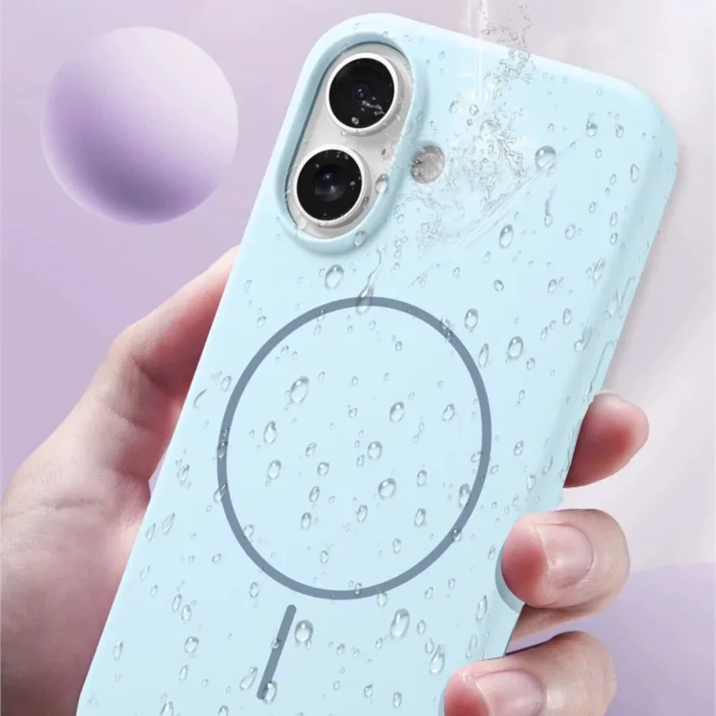 Funda Magsafe de silicona líquida Original de lujo para iPhone 16 Plus 15 14 13 12 Pro Max, funda suave de carga inalámbrica magnética