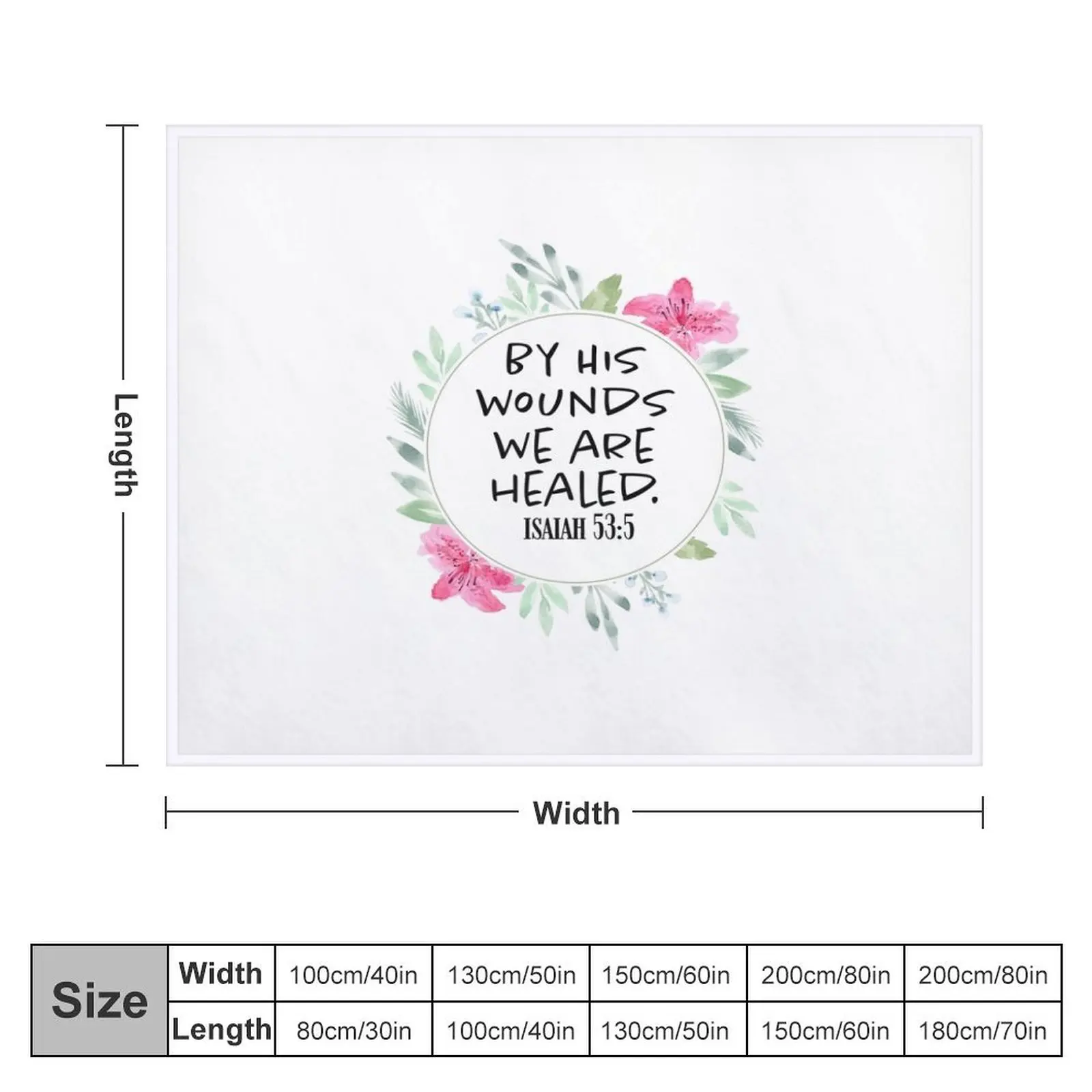 By His Wounds we are healed - Scripture Art Throw Blanket Furrys cosplay anime Plush Blankets