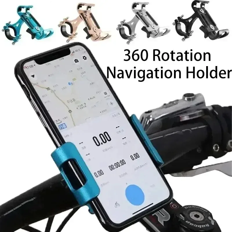 Universal Metal Motorcycle Bike Phone Holder Aluminum Alloy Anti-slip Bracket GPS Clip Bicycle Stand Support for All Smartphones