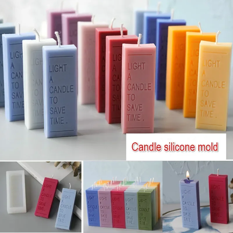 Rectangular Letter Candle Mold Popular Simple Cool Style Aromatherapy Candle Silicone Mold Household Items