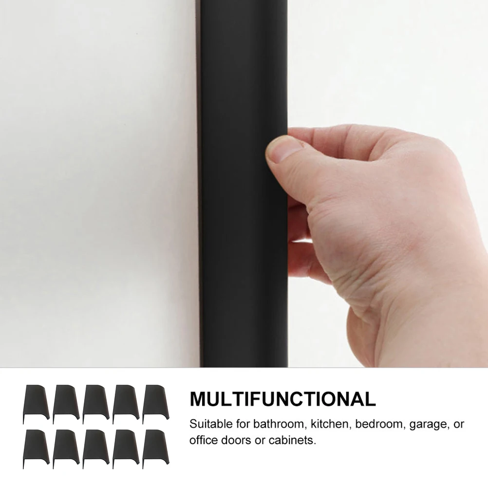

Modern Style Finger Invisible Aluminum Handle Kitchen Cabinet Handles Door Hidden Bookcase Black Drawer Pulls