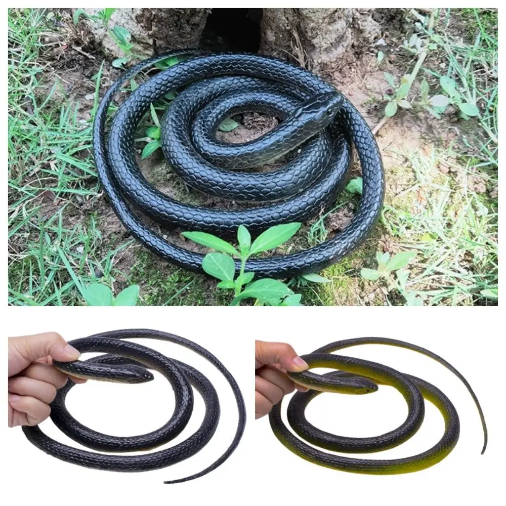 Large 1.23m Realistic Snake Scary Lifelike Simulation Anaconda Teasing Friends Rubber Fake Snake Model Outdoor