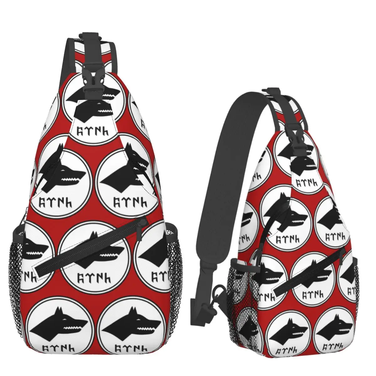 Gokturk Turkish Logo Chest Bag Men Sling Crossbody Backpack Chest Bag Traveling Hiking Daypack Shoulder Bag
