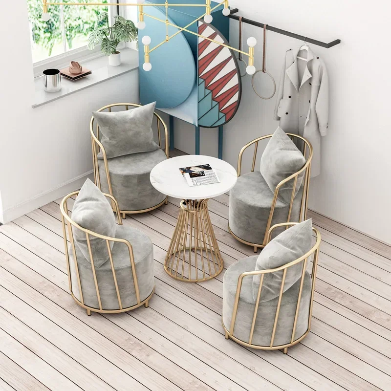 Nordic Single Living Room Sofa Modern Light Luxury Fabric Sofa Chair Restaurant Leisure Furniture Rest Area Negotiation Chair