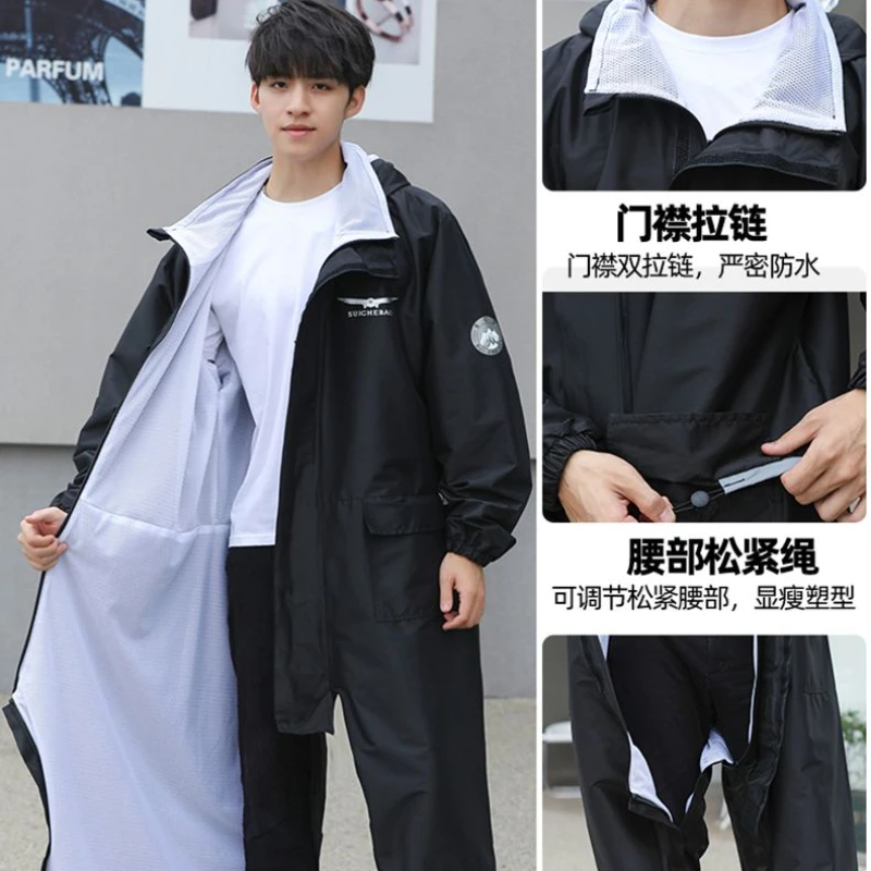 2023 New One-piece Raincoat Jacket Rain Pants Suits Double Layer Breathable Outdoor Hiking Riding Rain Poncho Fishing Rainwear