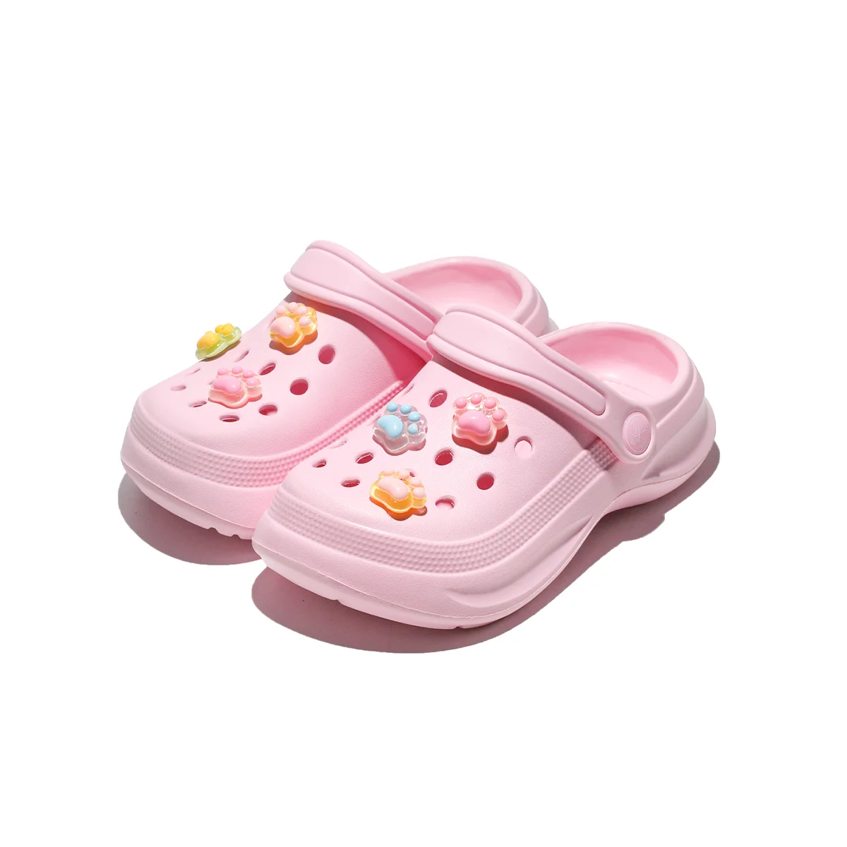Kids Slip-On Clogs and Mules, Breathable, Waterproof, EVA Garden Shoes with Decorative Chain for Beach and Everyday Wear 168