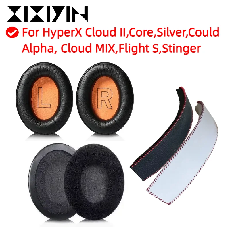 

Ear Cushion Earpad for HyperX Cloud II,Core,Silver,Could Alpha, Cloud MIX,Flight S,Stinger Headphones Gamer Headband