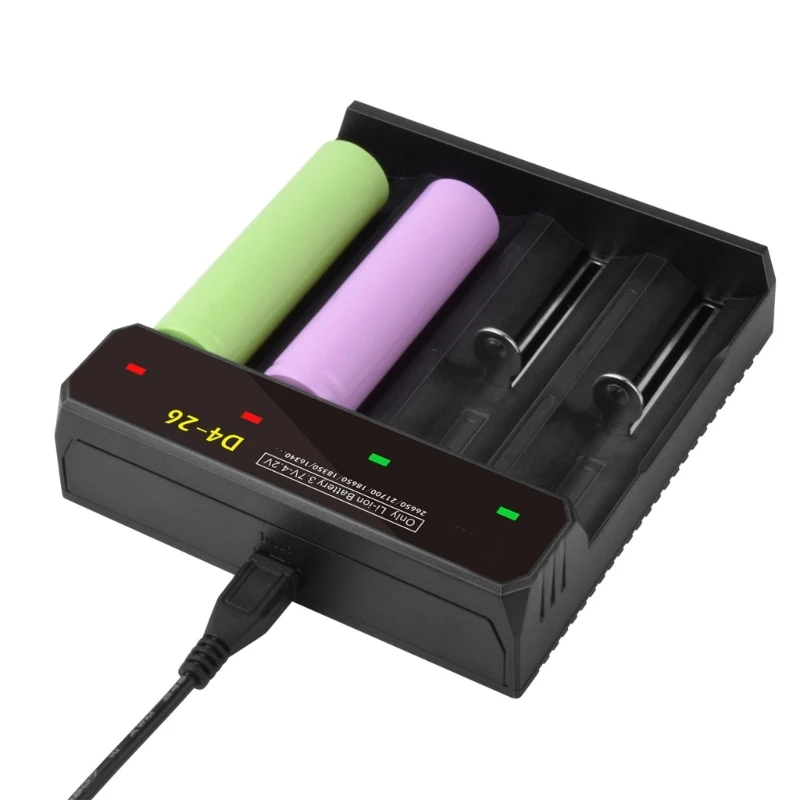 18650 배터리 충전기 USB 입력 18650 26650 21700 18350 26700 26500 25500 14650 14500 배터리 강력한 호환성