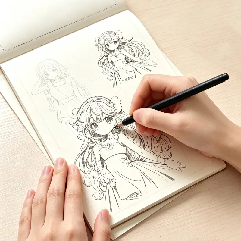 32 Page Step-by-step Tutorial for Manga Drawing Include Hand Drawn Outlines DIY Coloring Exercises The Ideal Gift for Anime Fans