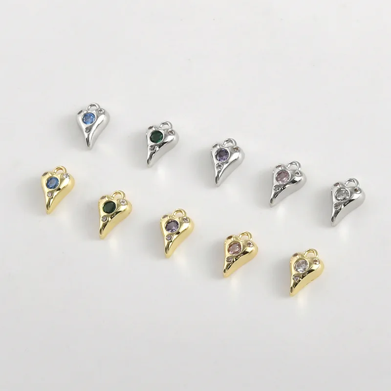 14k Gold Color Mini Pointed Love Rhinestone Pendant DIY Handmade Bracelet Necklace Earrings Accessories Material