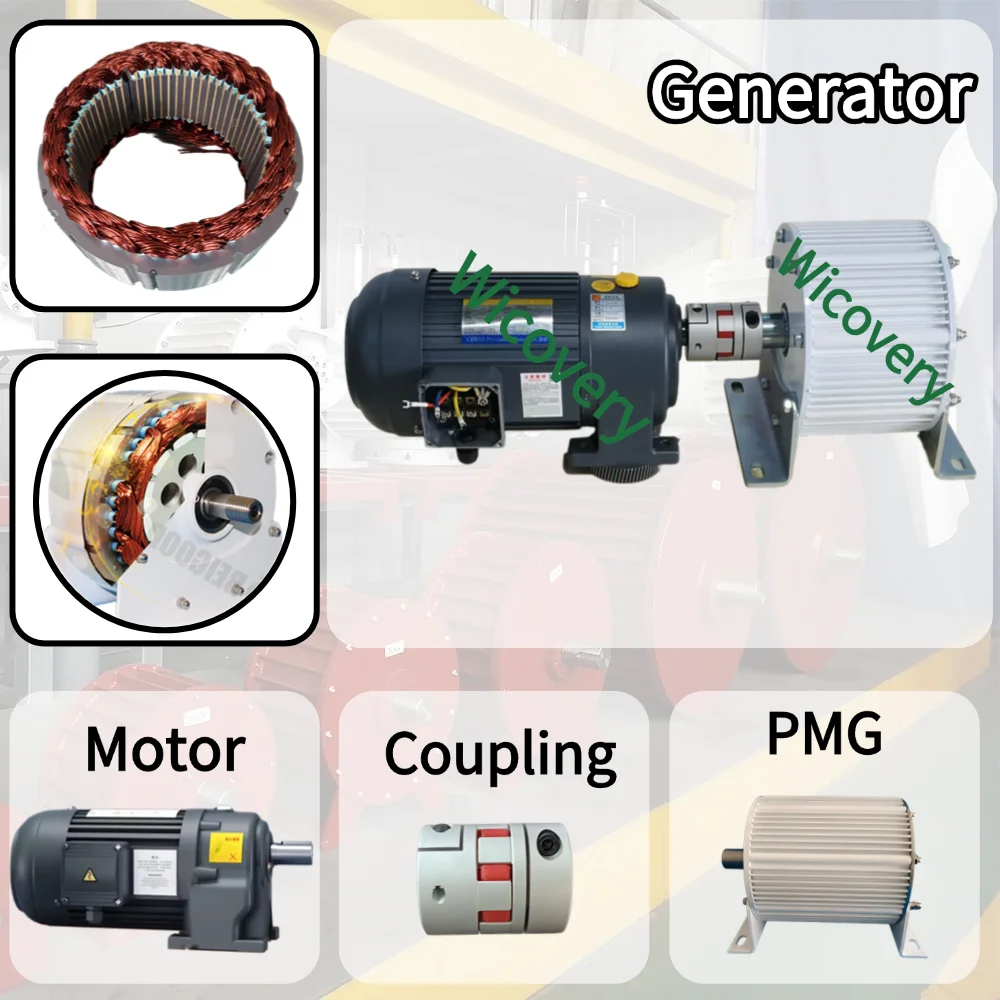 

Low Noise Low RPM 50HZ 10KW-40KW 48V 96V 220V 380V 3Phase Motor Alternator Electric Permanent Magnet Generator With Motor