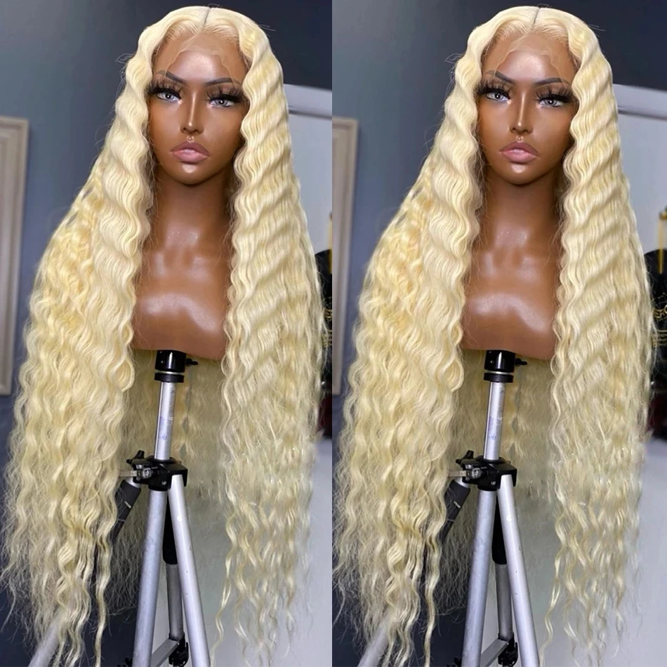 613 Blonde Lace Front Wig 13X6 Hd Lace Frontal Wig Deep Wave Frontal Wig Glueless Wigs 13X4 Curly Lace Front Human Hair Wig