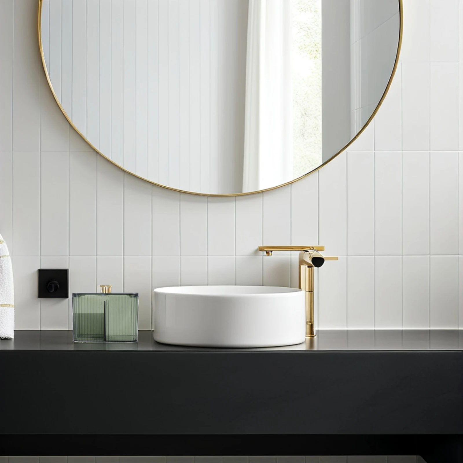 

Clear Transparent Makeup Cotton Swabs Organizer Box Divided Compartments Vanity Storage Holder Cotton Pads Paper Clips Pins