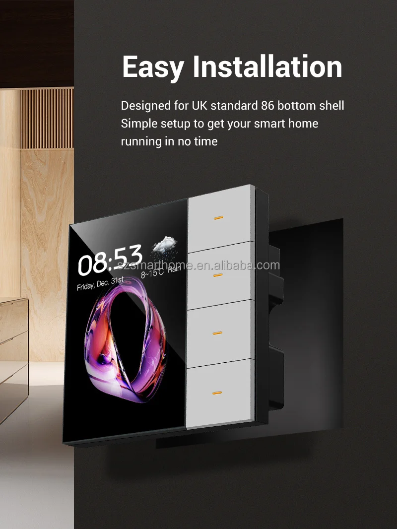 لوحة تحكم المنزل الذكي Tuya مقاس 3.5 بوصة مع Zigbee للتحكم في أجهزة Tuya المنزلية الذكية #6