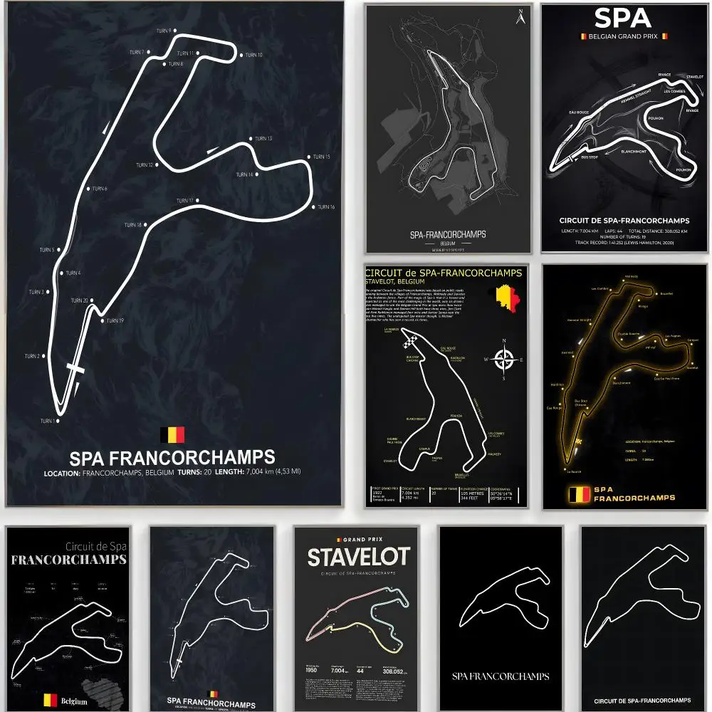 racing track c-circuit de spa-francorchamps Poster Classic Wall Art  Home Decor  Peel and Stick Unframed
