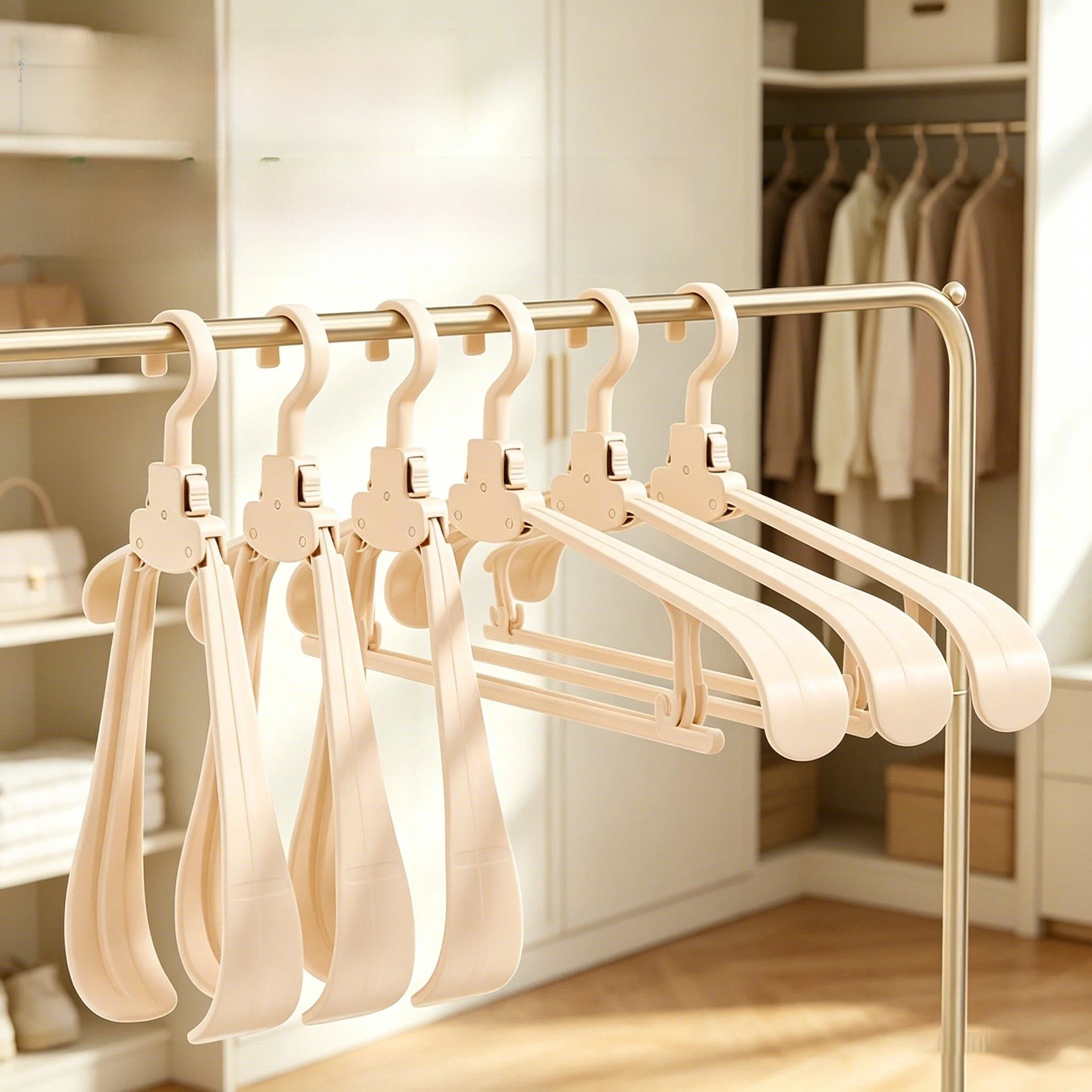 portable-travel-laundry-clothes-hanger-multifunctional-home-use-plastic-resin-clamp-creative-design-anti-slip-groove