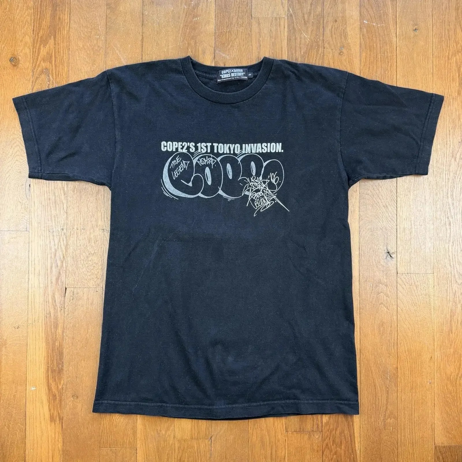 Camiseta Vintage 2006 Cope2 Muro Kings Destroy Tokyo Graffiti Kunstausstellung, Talla Mediana, Lavado Vintage, Unisex, Cómoda y Suave