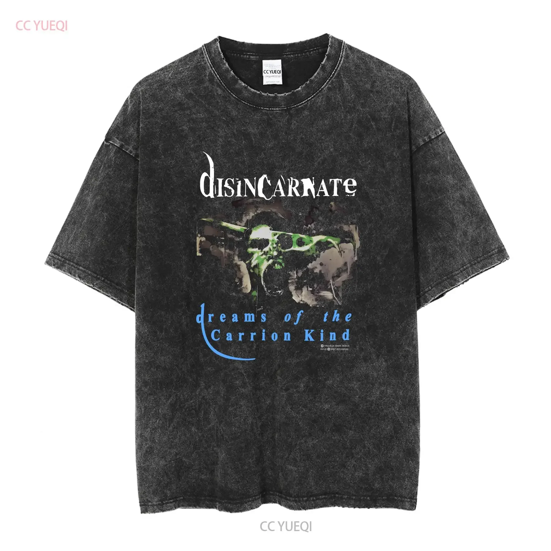 نادر خمر أحلام التفجير من نوع كاريون 1992 نعي الموت فرقة معدنية جولة تي شيرت خمر غسلها الرسم أنيق #2