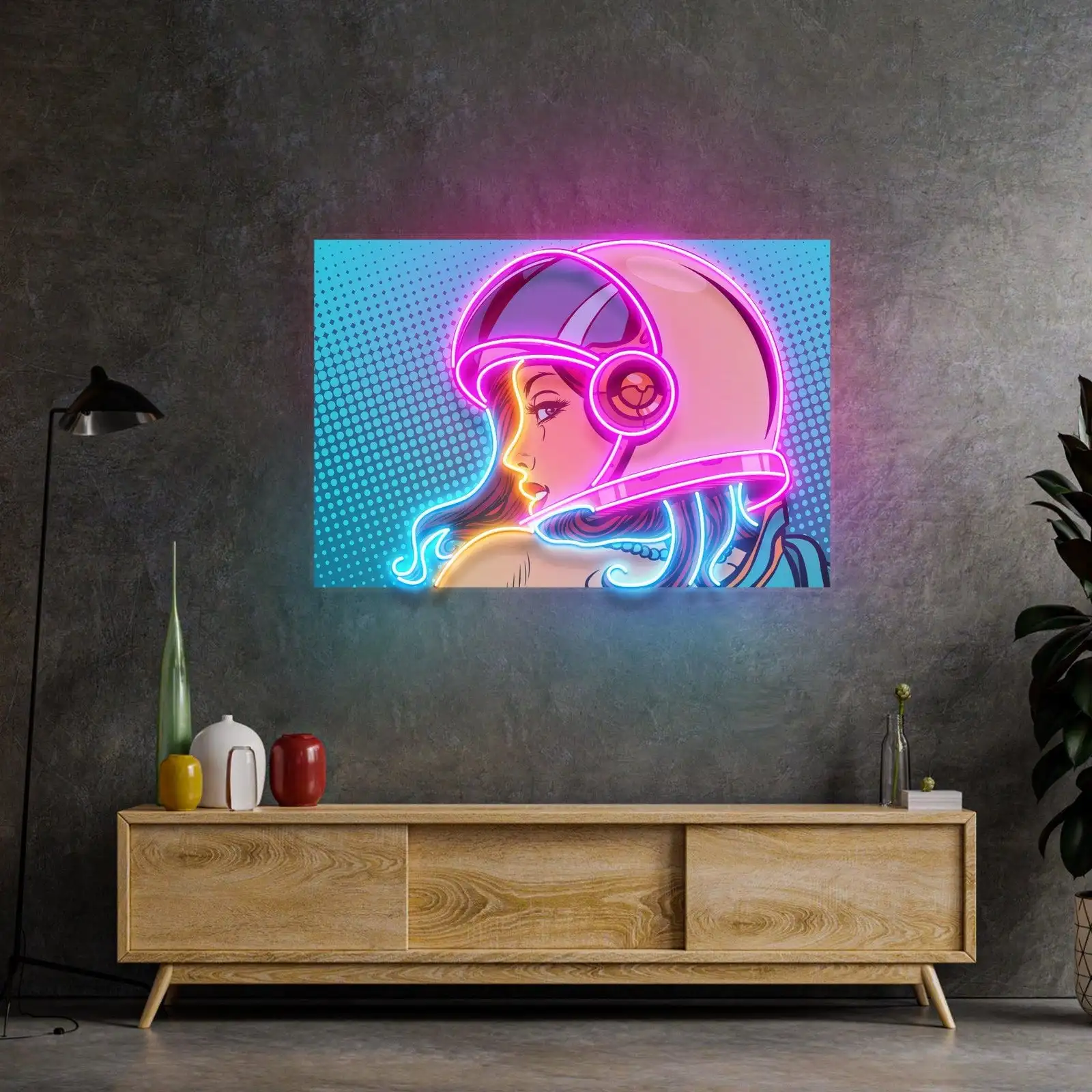 Imagem -02 - Sinal de Néon Led Personalizado para o Quarto Menina Legal Impressão uv Luz de Néon Artesanal Sala de Estar Decoração da Parede Bar Luzes