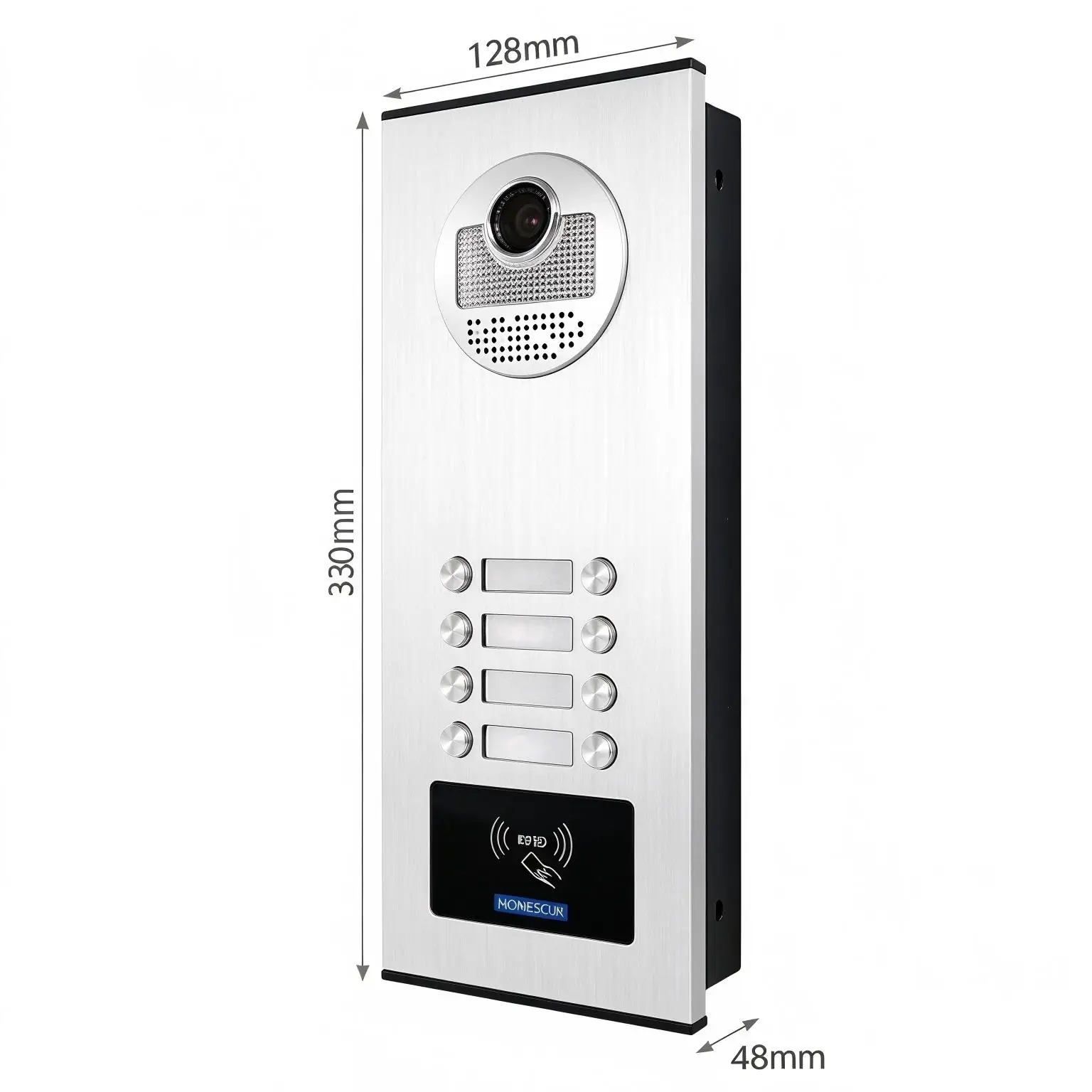 (Not Standalone) HOMSECUR 530C-8 Camera 125Khz RFID Access For HOMSECUR Video Door Phone Call Intercom 8 Families