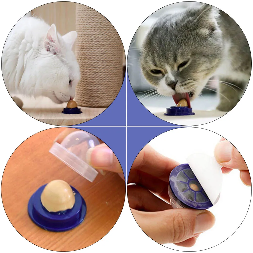 

3pcs Cat Hairball Relief Paste Mint Chew Ball Gastrointestinal Health Vitamin C Supplement Licking Treat For Cats Kitten Play