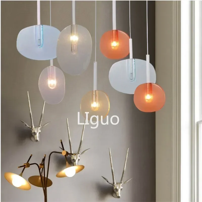 Lasvit Lollipop Pendant Lamp modern macaron coloured lamps Nordic glass lampshade simple children's island kitchen lighting