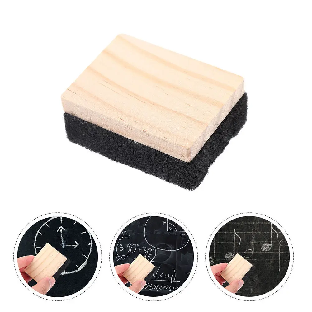 8Pcs Mini Wood Felt Blackboard Erasers Portable Campus Style Chalkboard Cleaner Classroom Supplies Felt Eraser