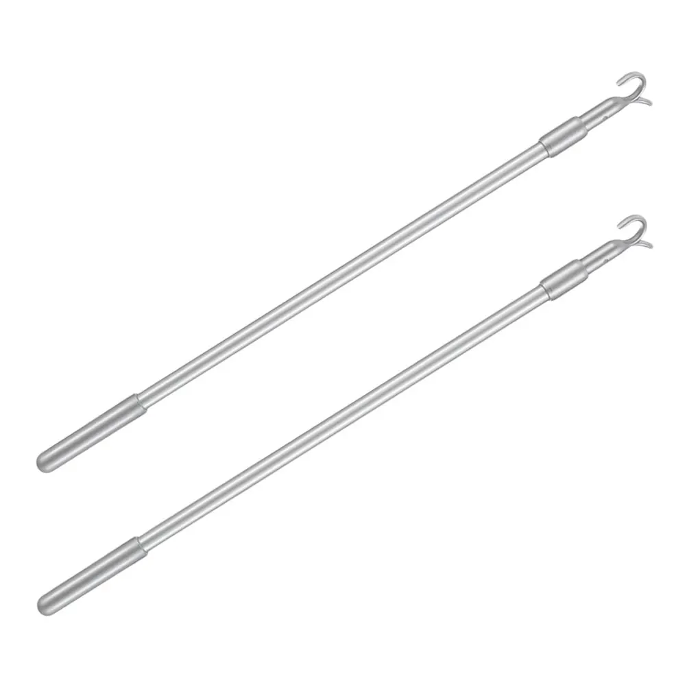 

2Pcs Telescopic Curtain Rods Aluminum Alloy Adjustable Extendable Curtain Poles Lightweight Easy Installation Living Room