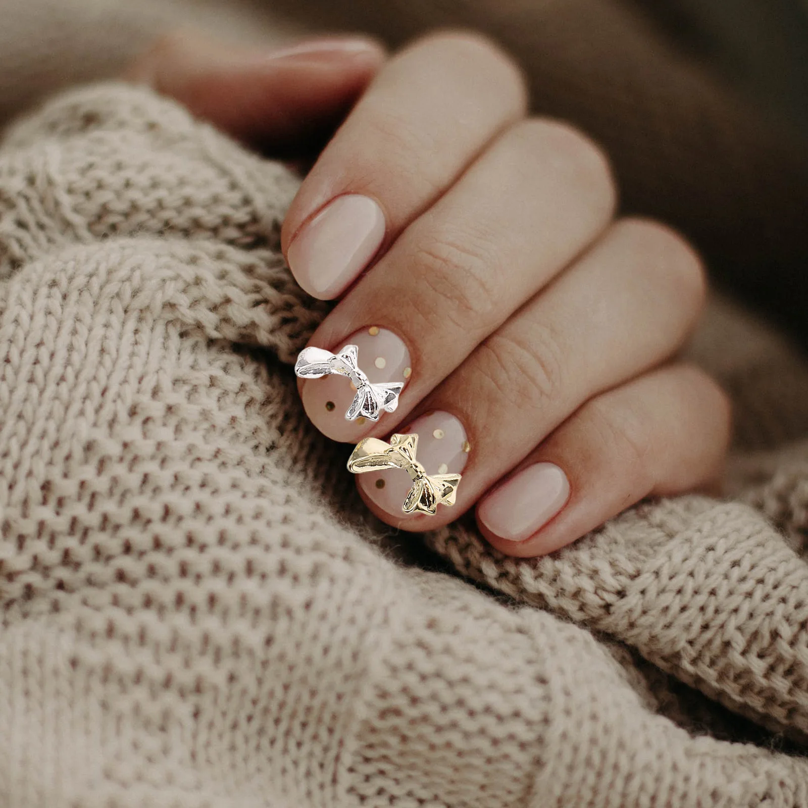 100 قطعة مسمار الفن السحر ربطة القوس فيونكة سبيكة معدنية ثلاثية الأبعاد Bowknot فلاتباك لتقوم بها بنفسك الاكريليك الأظافر الديكور مانيكير اكسسوارات #4