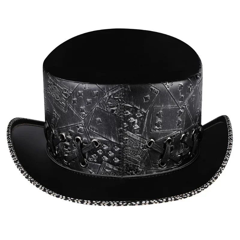 

Punk new, skull embroidered dome magic hat party top hat